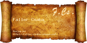 Faller Csaba névjegykártya